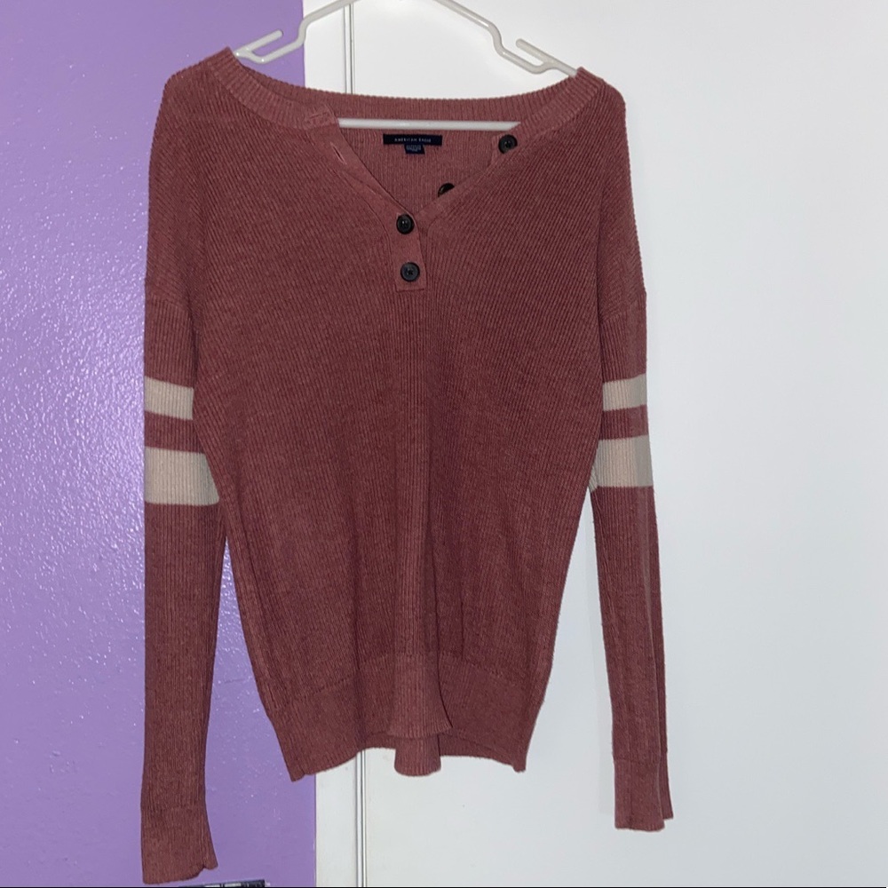 American Eagle pink jersey sweater